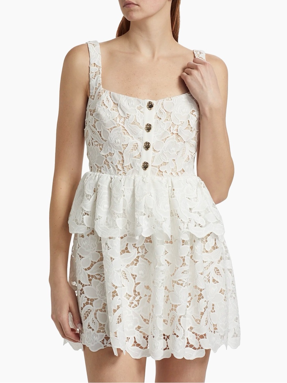 Self-Portrait  White Lace Dress Mini Dress 6
White